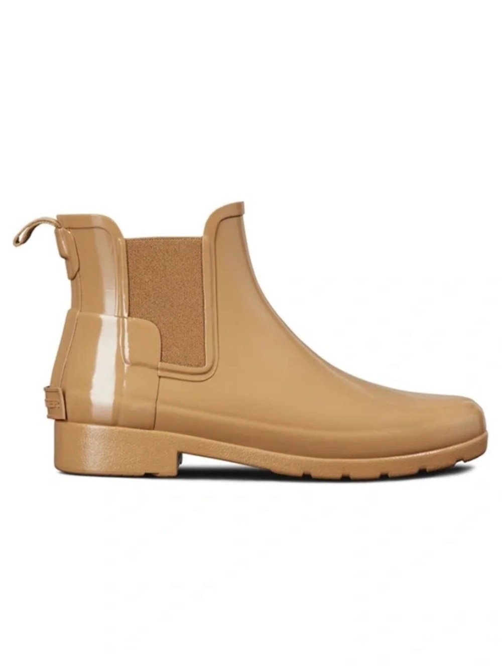 Hunter | Women's Tan Glossy Chelsea Rain Ankle Boots Ankle Pull Tags Size 10